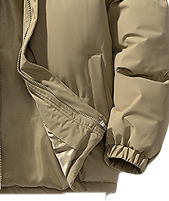 ZITY Men's Full Zipper Solid Color Puffer Jacket-DUMCO05528