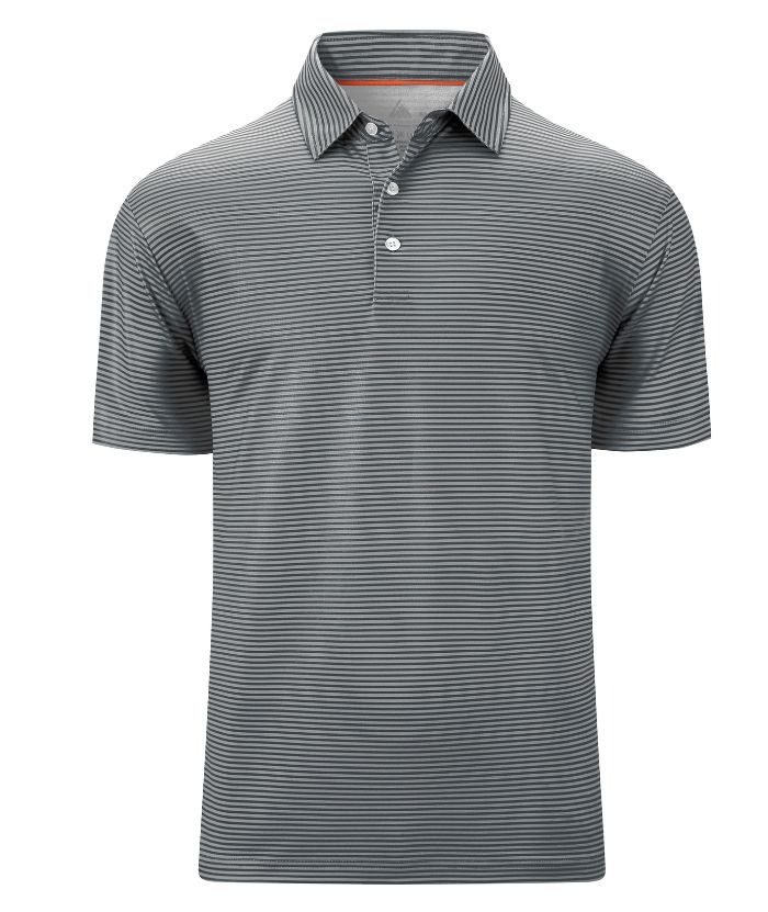 ZITY Men's Button Up Stripe Polo Shirt-CFMPO00062