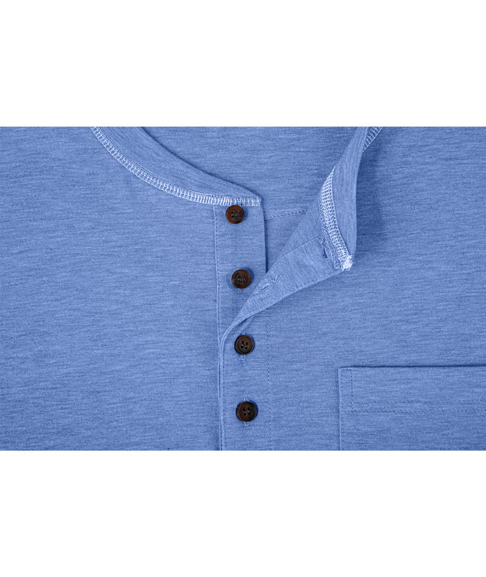 ZITY Men's Slim Fit Button Up Chest Pocket T-Shirt-CUMSS01983