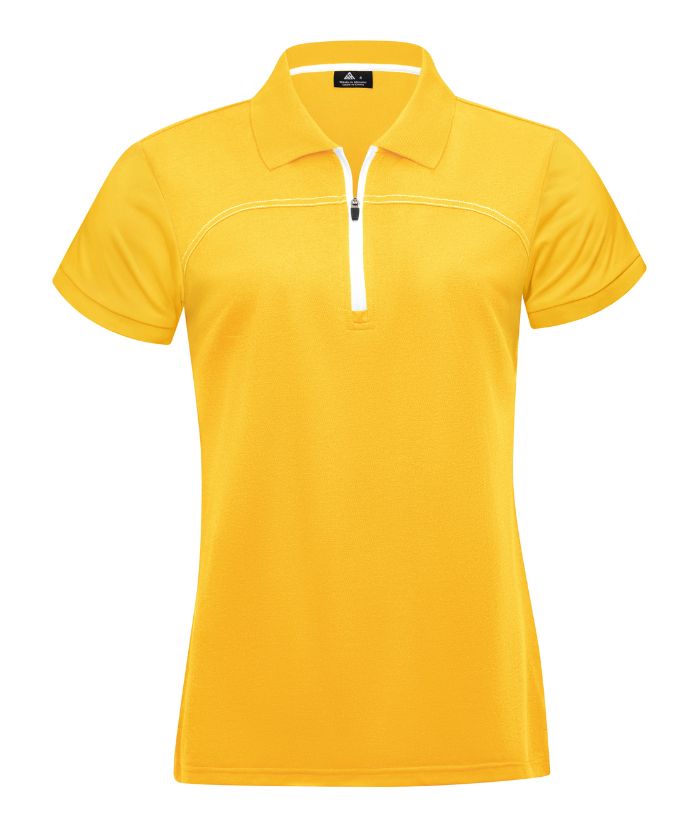ZITY Women's Quarter Zip Slim Fit Solid Color Polo Shirt-CUWPO01996