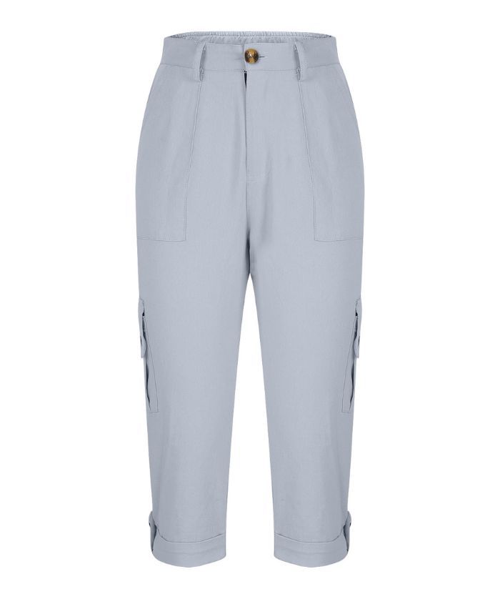ZITY Women's Solid Color Multi Pocket Three Quarter Pant-DUWCS06170