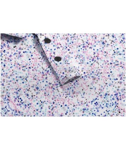 ZITY Men's Button Up Dri Fit Printed Polo Shirt-CUMPO05527