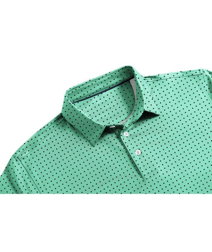 ZITY Men's Button Up Slim Fit Printed Golf Polo Shirt-CUMPO05552