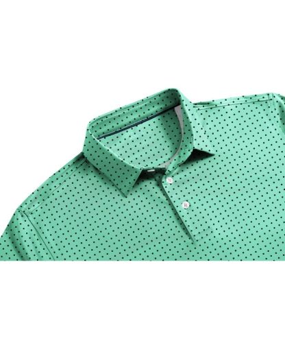 ZITY Men's Button Up Slim Fit Printed Golf Polo Shirt-CUMPO05552