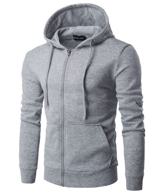 ZITY Men's Long Sleeve Solid Color Fleece Kangaroo Pocket Hoodie-DUMFH04879 | Zitysports