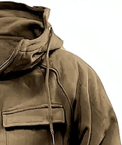 ZITY Men's Half Zipper Vintage Casual Multi-Pockets Hoodie-DUMFH04894 | Zitysports