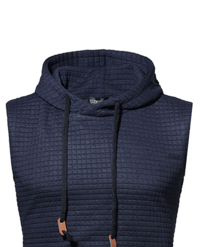 ZITY Men's Plus Size  Solid Color Sleeveless Hoodie-DUMMG05201|Zitysports