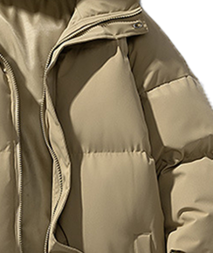 ZITY Men's Full Zipper Solid Color Puffer Jacket-DUMCO05528