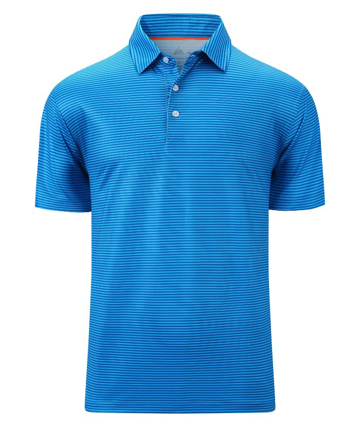 ZITY Men's Button Up Stripe Polo Shirt-CFMPO00062