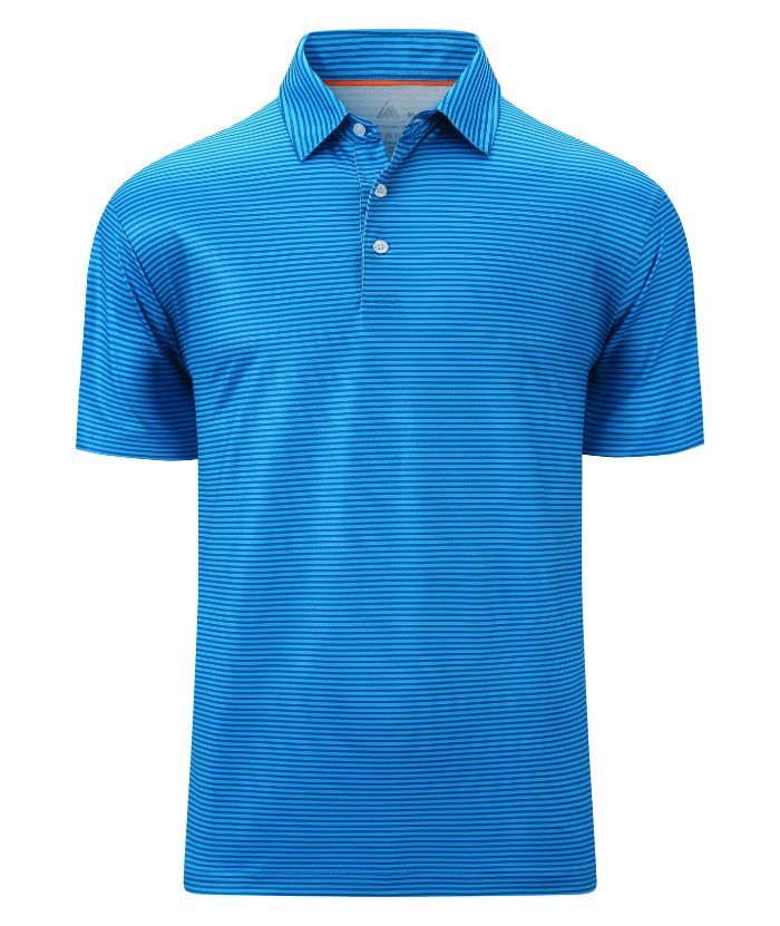 ZITY Men's Button Up Stripe Polo Shirt-CFMPO00062