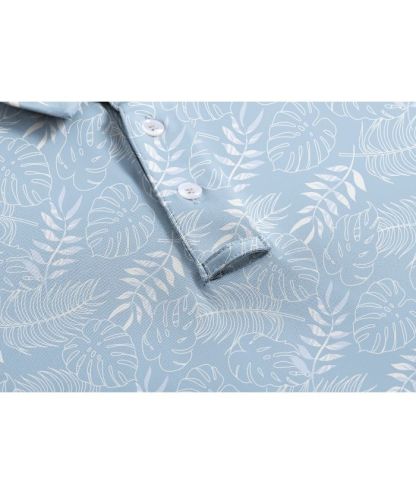 ZITY Men's Button Up Dri Fit Printed Polo Shirt-CUMPO05527