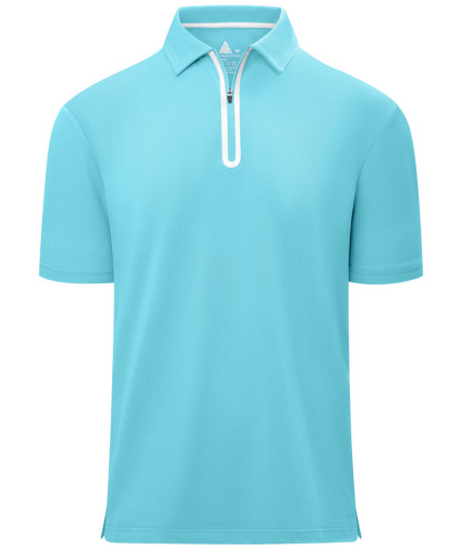 ZITY Men's Zip Up Golf Polo Short Sleeve Moisture Wicking Shirt S-3XL-ZPK007845|Zitysports