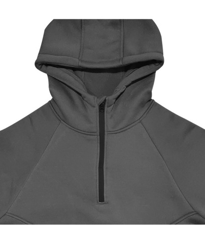 Men's Slim Fit Hiking Hoodie Long Sleeved Half Zip Block Jacket-DUMFH04892 | Zitysports