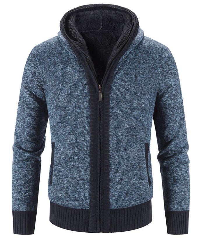 ZITY Men's Knitted Long Sleeve Full Zip Up Plus Size Casual Hoodie-DUMSW05059|Zitysports