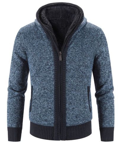 ZITY Men's Knitted Long Sleeve Full Zip Up Plus Size Casual Hoodie-DUMSW05059|Zitysports