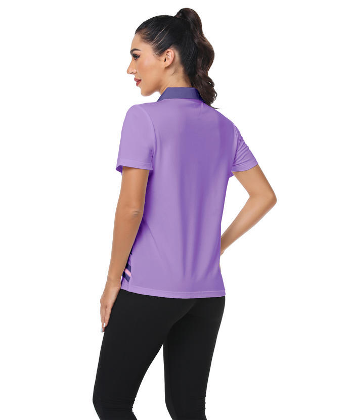 ZITY Women's Slim Fit Fit Stripe Pattern Golf Polo Shirt-CFWTX00040