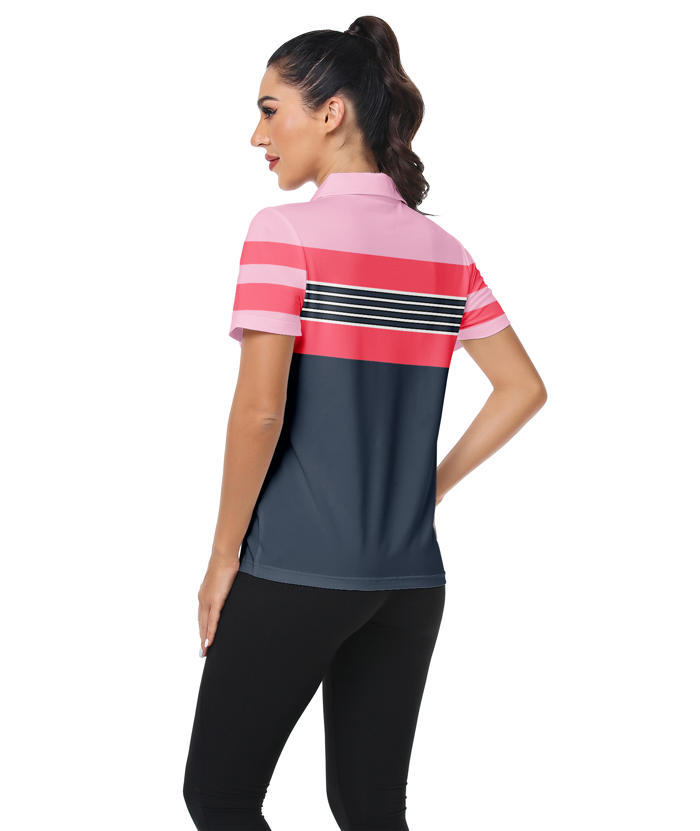 ZITY Women's Dri Fit Casual V Neck Golf Polo Shirt-CFWTX00037