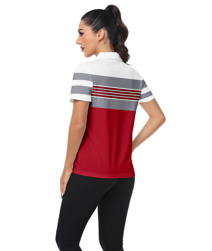 ZITY Women's Dri Fit Casual V Neck Golf Polo Shirt-CFWTX00037