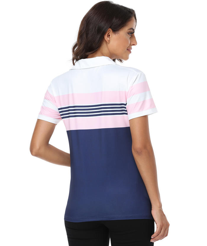 ZITY Women's Dri Fit Casual V Neck Golf Polo Shirt-CFWTX00037