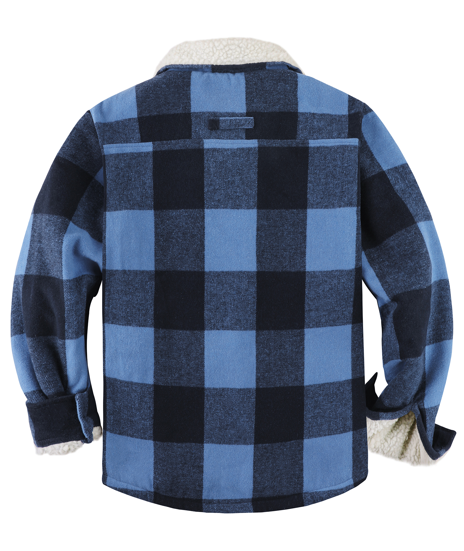 ZITY Men's Long Sleeve Full Zipper Plaid Fleece Shirt-CUMJA04084