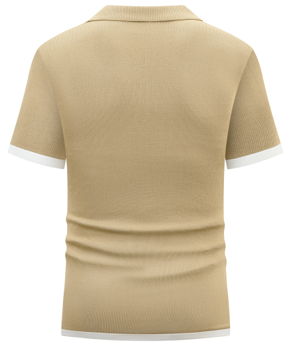 ZITY Men's Button Down Knitted Stripe Dry Fit Casual Polo Shirt-CUMPO01701 | Zitysports