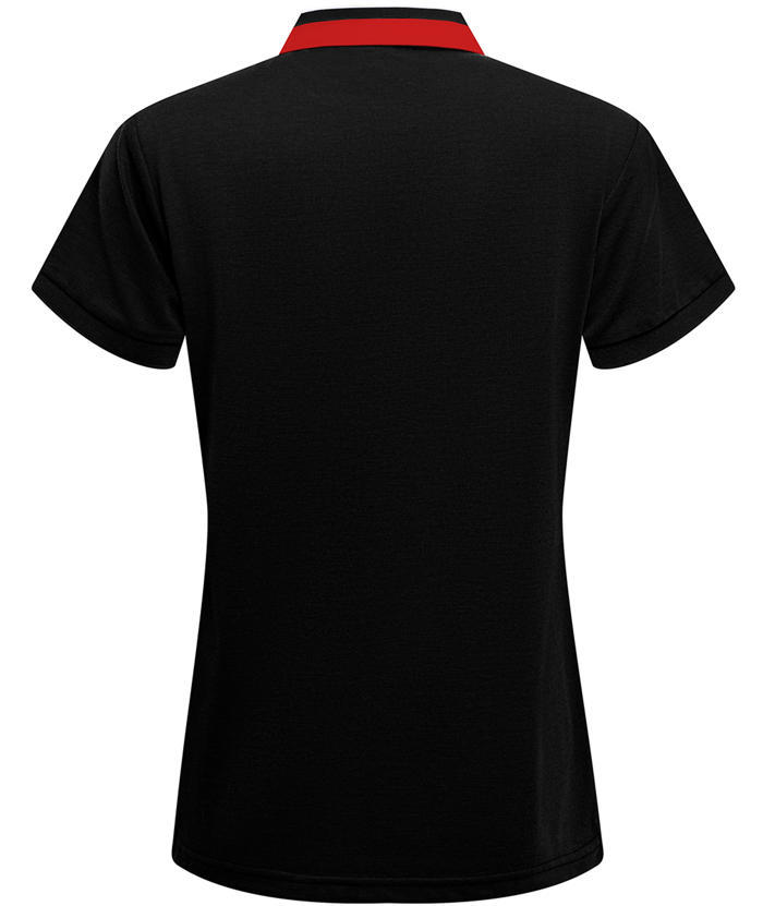 Black solid color sports polo shirts for women - Slim fit casual wear