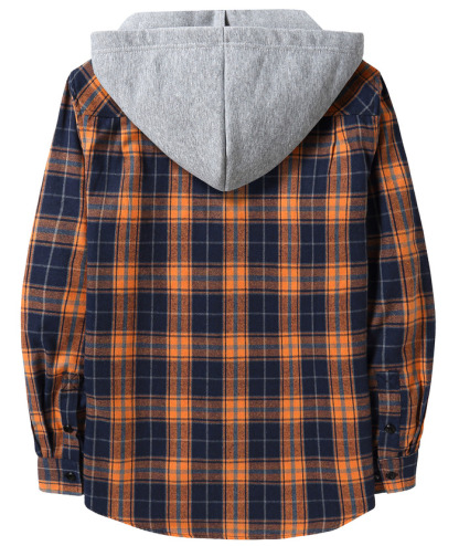 ZITY Men's Plaid Hooded Long Sleeve Button Down Flannel Shirt-ZPK000014 | Zitysports