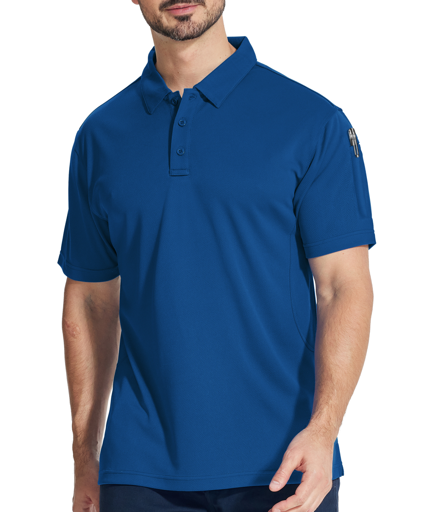 ZITY Men's Slim Fit Button Up Golf Polo Shirt-CUMPO03930