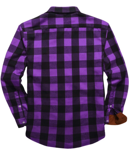 ZITY Men's Plaid Button Up Shirt with Flap Pocket Spring Fall Top-ZPK006565 | Zitysports