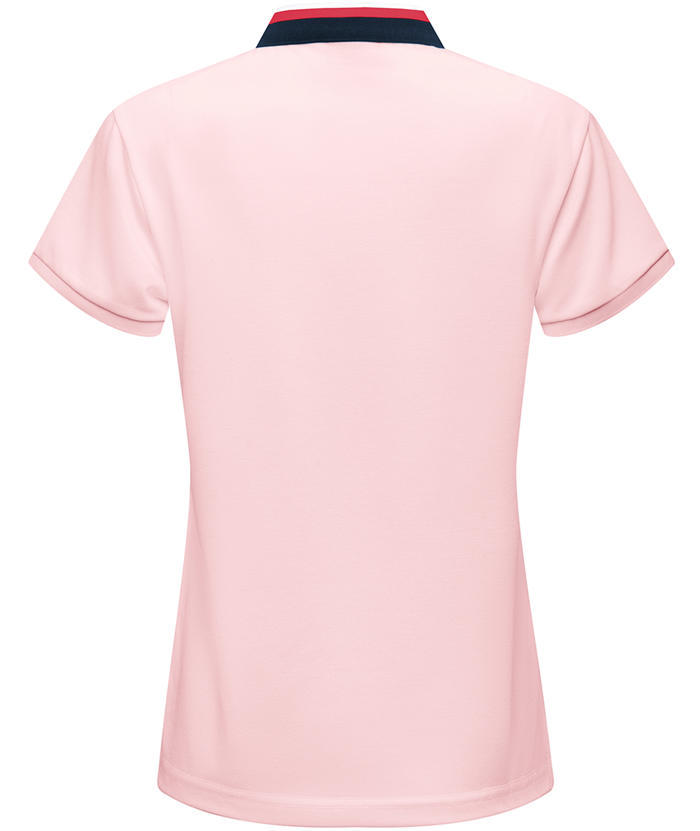 Light pink women's sports polo - Casual slim fit moisture-wicking