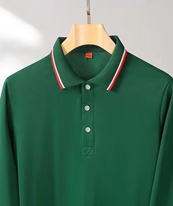 Men's Long Sleeve Lapel Slim Fit Polo Shirt-DUMLP05808