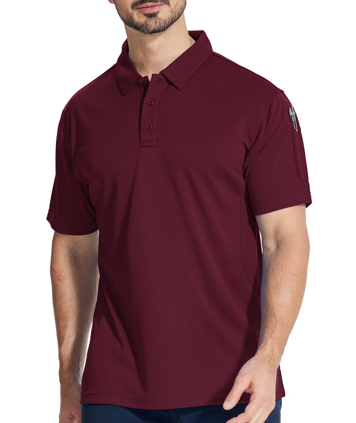3 Pack Men's Button Up Dri Fit Sports Polo Shirt-CZUHE00101