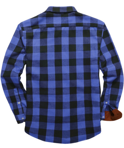 ZITY Men's Plaid Button Up Shirt with Flap Pocket Spring Fall Top-ZPK006565 | Zitysports