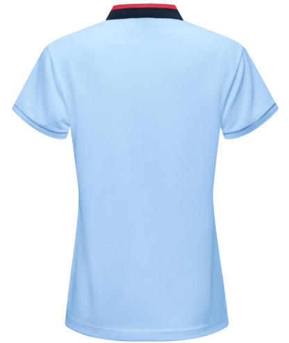 Sky blue solid color polo shirt - Athletic casual fit for women