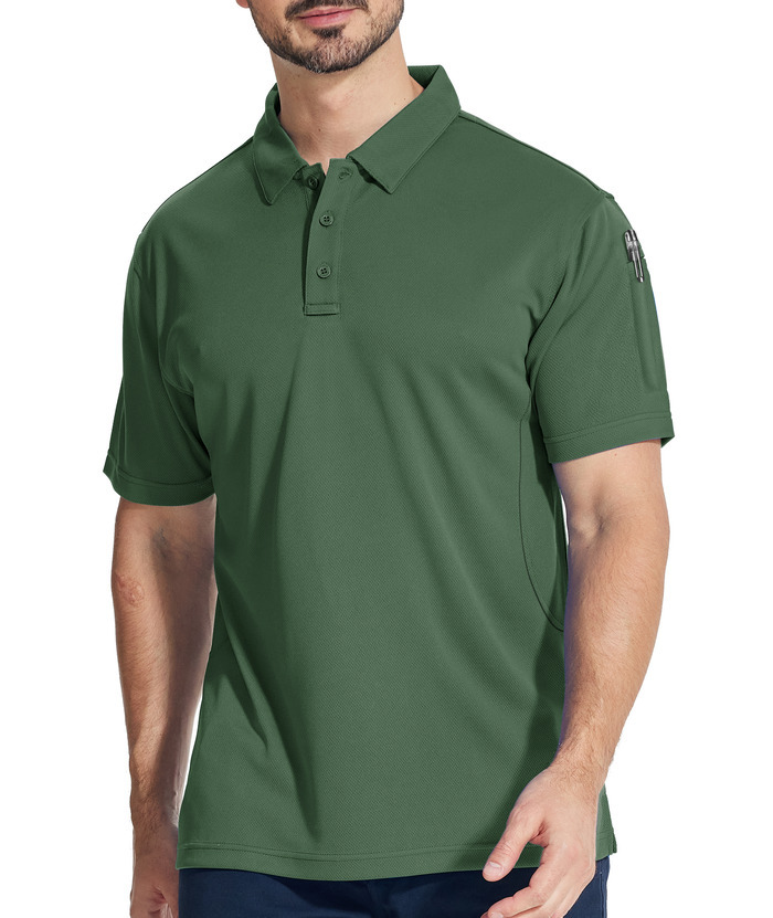 3 Pack Men's Button Up Dri Fit Sports Polo Shirt-CZUHE00101