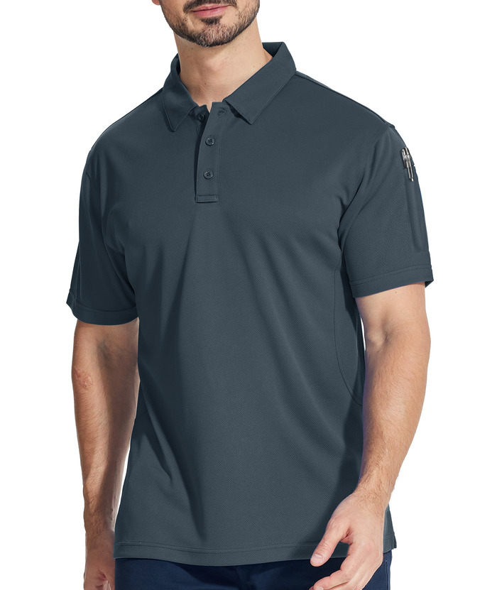 3 Pack Men's Button Up Dri Fit Sports Polo Shirt-CZUHE00101