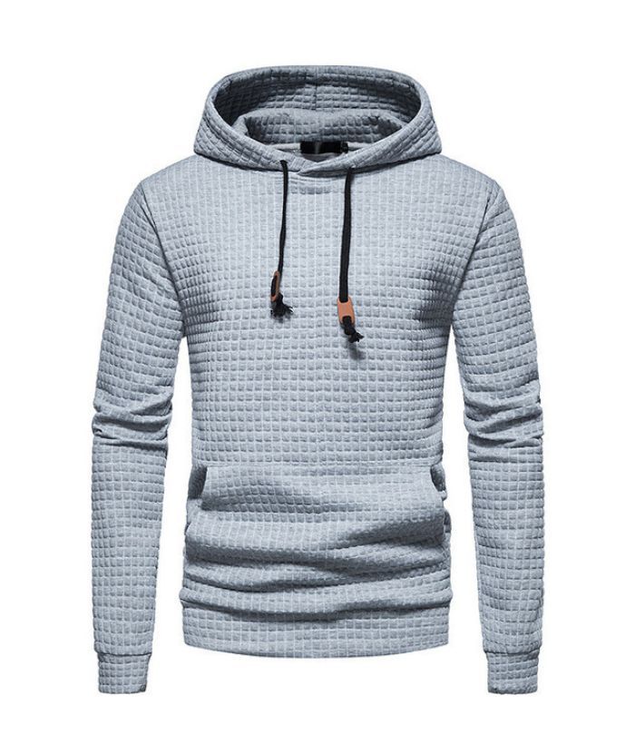ZITY Men's Long Sleeves Adjustable Drawstring Waffle Hoodie-ZPK007590 | Zitysports