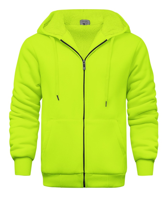 Men's Solid Hooded Jacket Thick Fleece Hoodie For Fall Winter | Zitysports