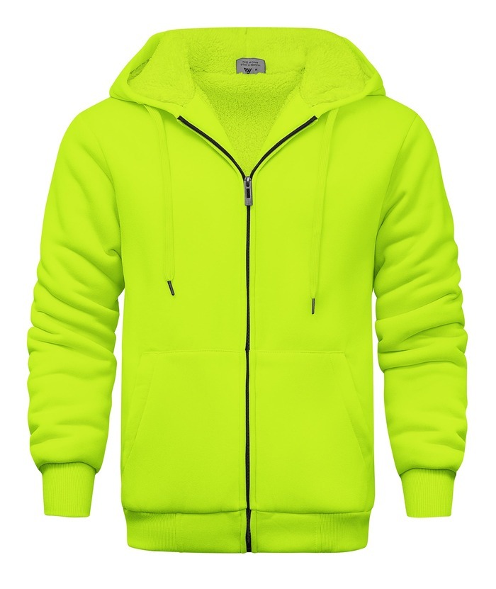 Men's Solid Hooded Jacket Thick Fleece Hoodie For Fall Winter | Zitysports