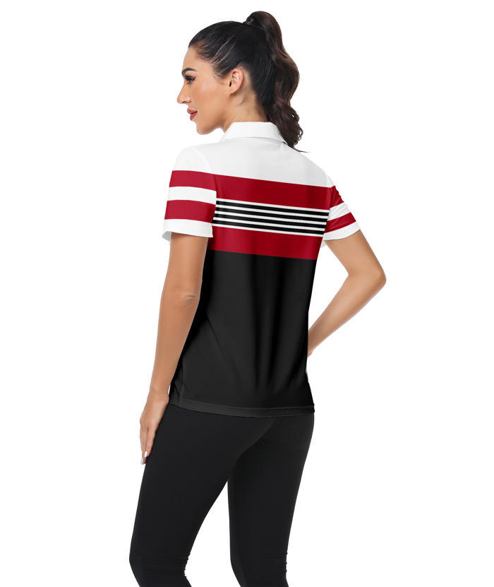 ZITY Women's Dri Fit Casual V Neck Golf Polo Shirt-CFWTX00037