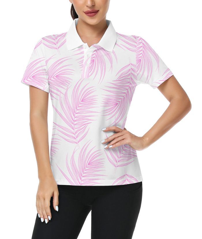 ZITY Women's Slim Fit Button Up Golf Polo Shirt-CUWPO01333