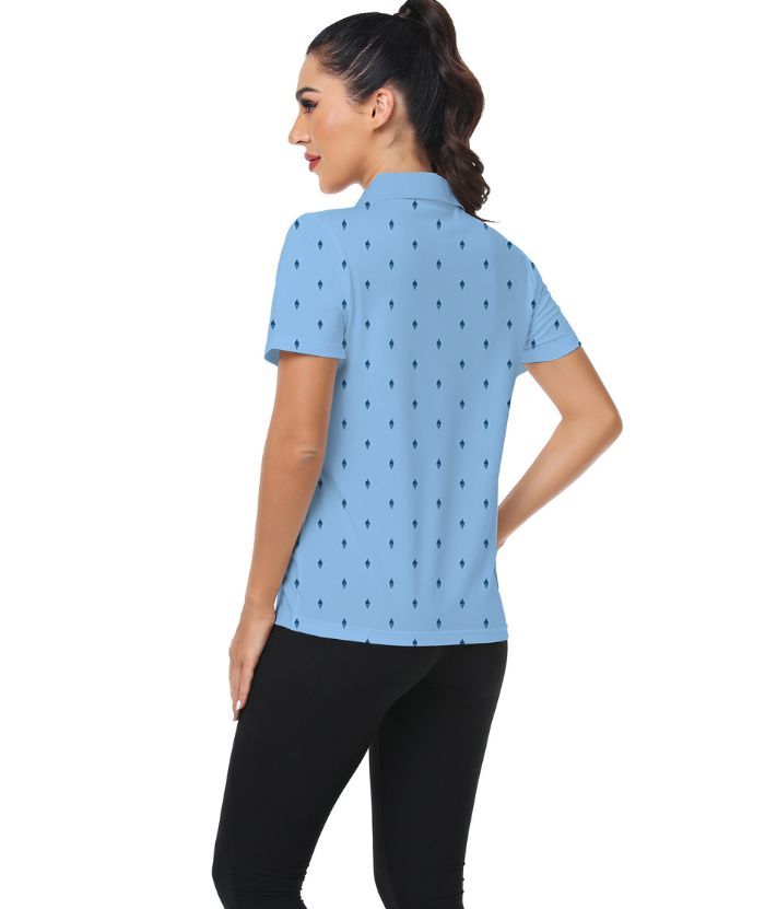 ZITY Women's Slim Fit V Neck Golf Polo Shirt-CUWPO01337