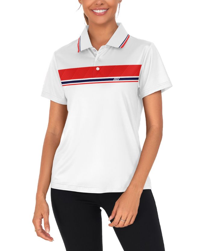 ZITY Women's Dri Fit White Golf Polo Shirt-CUWPO01937