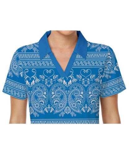 ZITY Women's V Neck Slim Fit Golf Polo Shirt-CUWPO01939