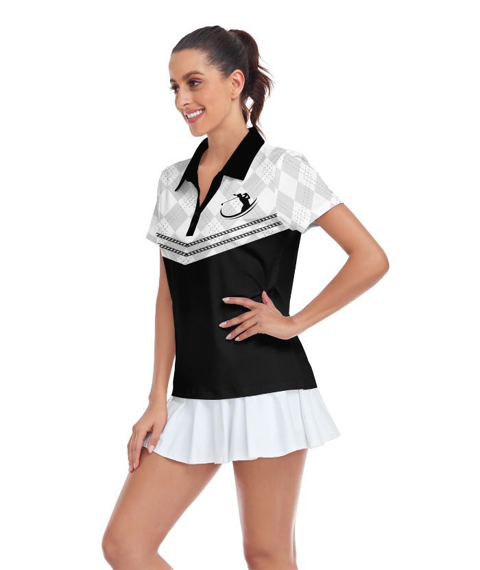 ZITY Women's Dri Fit Color Block Golf Polo Shirt-CUWPO01560