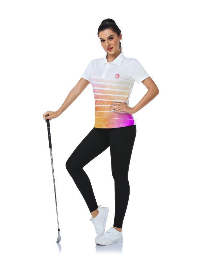 ZITY Women's Dri Fit Striped Casual Golf Polo Shirt-CUWPO01564