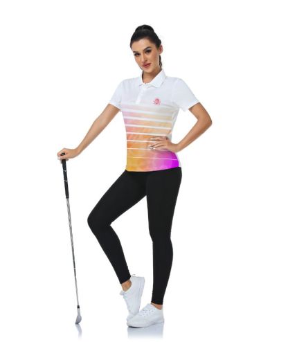 ZITY Women's Dri Fit Striped Casual Golf Polo Shirt-CUWPO01564