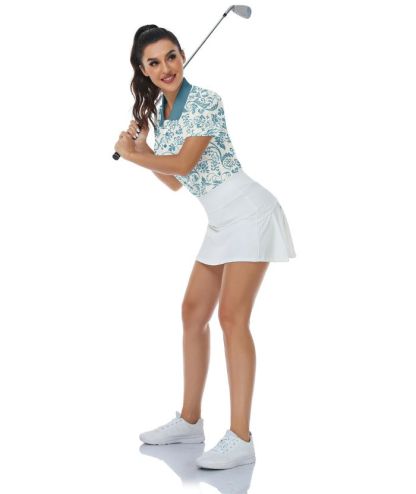 ZITY Women's Totem Pattern Dri Fit Golf Polo Shirt-CUWPO01571