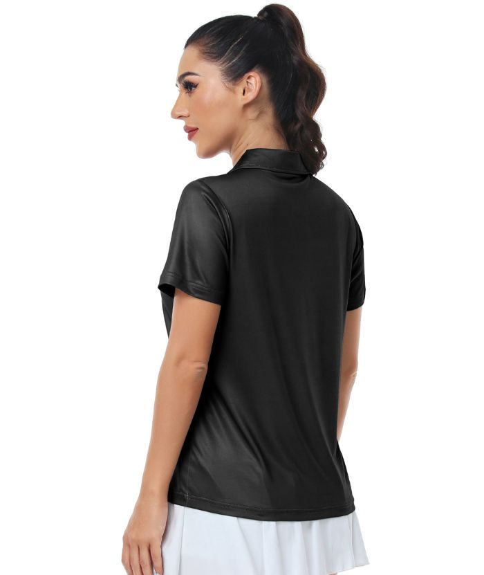 ZITY Women's V Neck Dri Fit Golf Polo Shirt-CUWPO02017