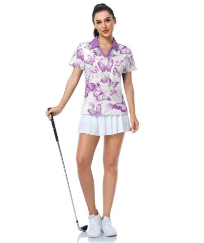 ZITY Women's V Neck Dri Fit Golf Polo Shirt-CUWPO02019